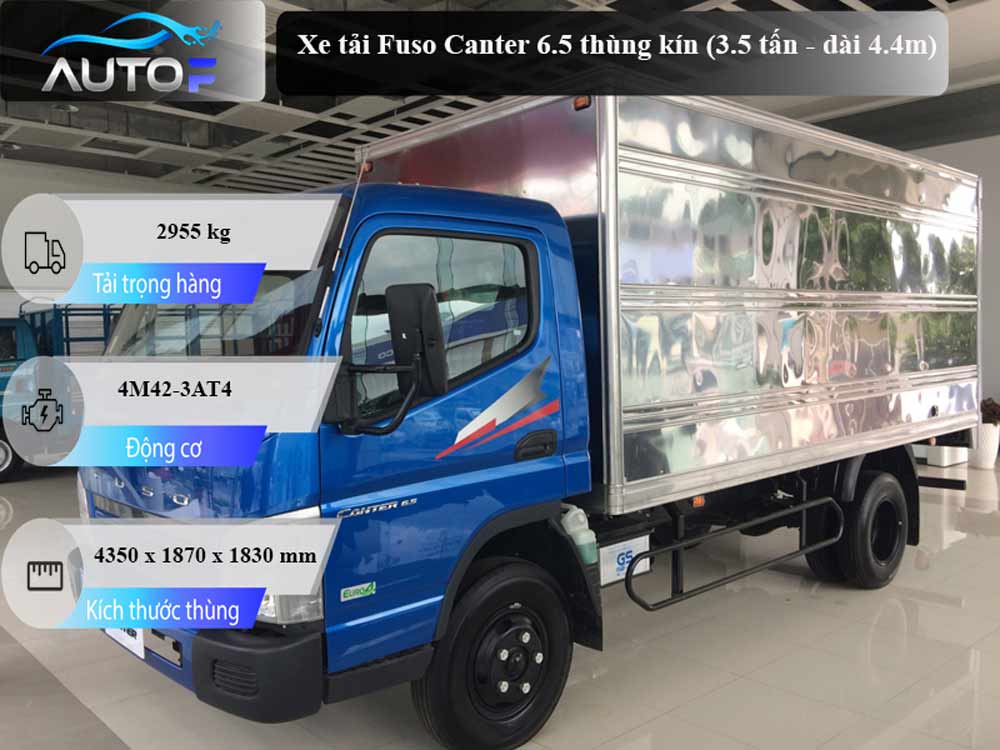 Xe tải Fuso Canter 6.5 thùng kín (3.5 tấn - dài 4.4m)
